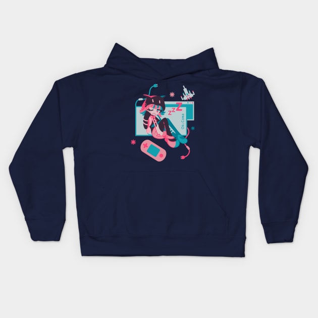 Ultimate sleepy gamer Kids Hoodie by OkiComa